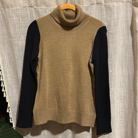 French Connection Tan & Black Turtleneck - Picture 1 of 8